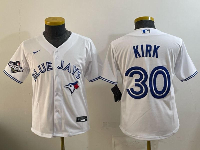 Youth 2025 Nike Toronto Blue Jays #30 Kirk White Game MLB Jersey 02